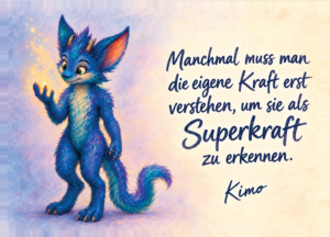 KIMO Postkarte – Die eigene Superkraft verstehen